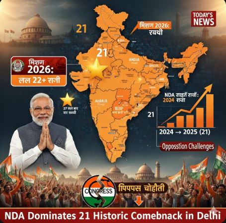 “2025” में भाजपा ने बदल डाला सियासी नक्शा : 21 राज्यों में NDA की सत्ता