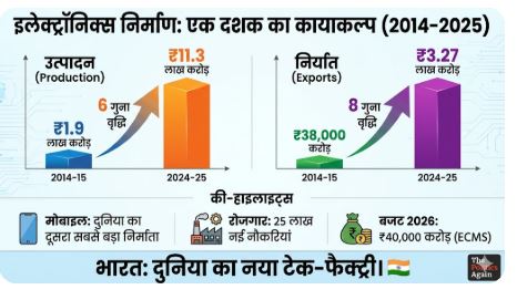 इलेक्ट्रॉनिक्स सेक्टर में भारत की लंबी छलांग