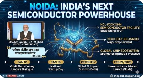 ‘नोएडा बनेगा सेमीकंडक्टर का पावरहाउस’: PM मोदी ने किया मिशन का लॉन्च, UP में लगेगी HCL-Foxconn चिप फैक्ट्री