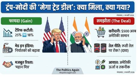 Trade Deal: ट्रंप का बड़ा तोहफा, भारत पर टैरिफ 25% से घटकर 18% हुआ | Modi-Trump Talks