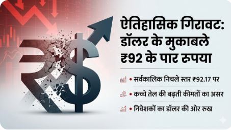 Rupee falls to record low