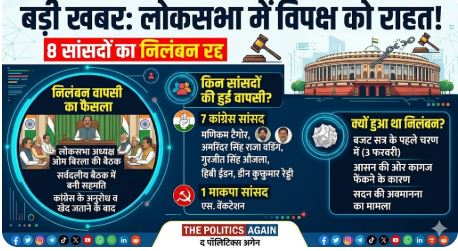 लोकसभा सांसद निलंबन रद्द