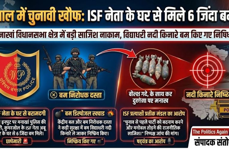Bengal Election 2026: मिनाखां में ISF नेता के घर से 6 जिंदा बम बरामद