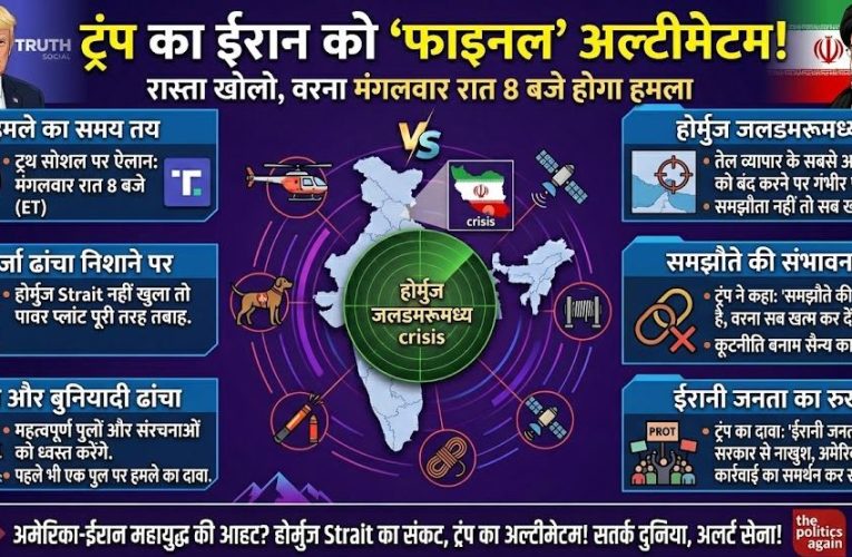 ट्रंप का ईरान को फाइनल अल्टीमेटम, मंगलवार रात 8 बजे हमले की चेतावनी
