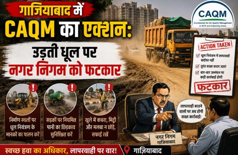 गाजियाबाद में CAQM का एक्शन: उड़ती धूल पर नगर निगम को फटकार