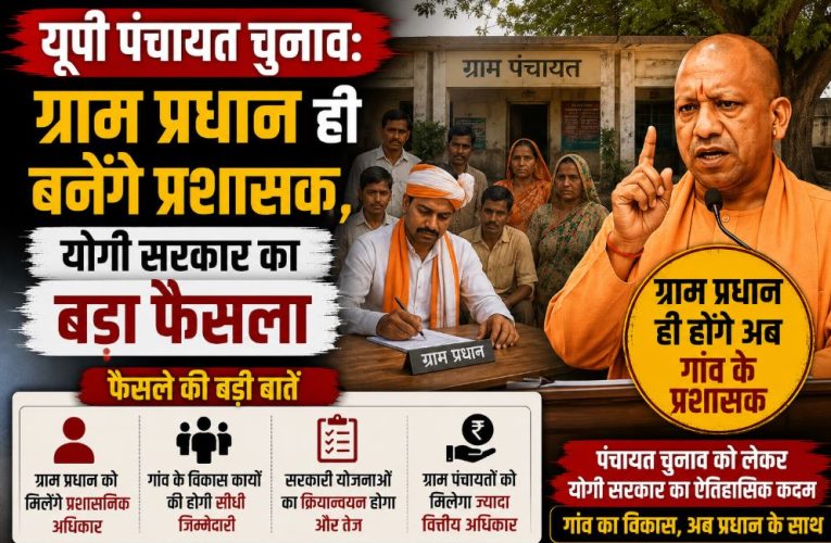 यूपी पंचायत चुनाव: ग्राम प्रधान ही बनेंगे प्रशासक, योगी सरकार का बड़ा फैसला