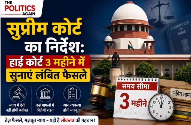 सुप्रीम कोर्ट का निर्देश: हाई कोर्ट 3 महीने में सुनाएं लंबित फैसले