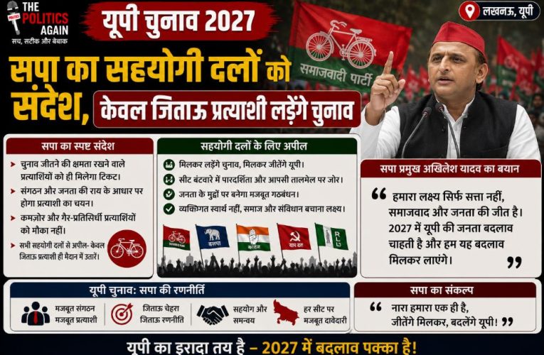 यूपी चुनाव: सपा का सहयोगी दलों को संदेश, केवल जिताऊ प्रत्याशी लड़ेंगे