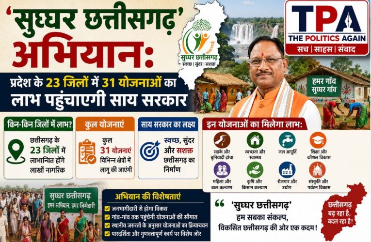 सुघ्घर छत्तीसगढ़ अभियान: 23 जिलों में 31 योजनाओं का लाभ देगी सरकार