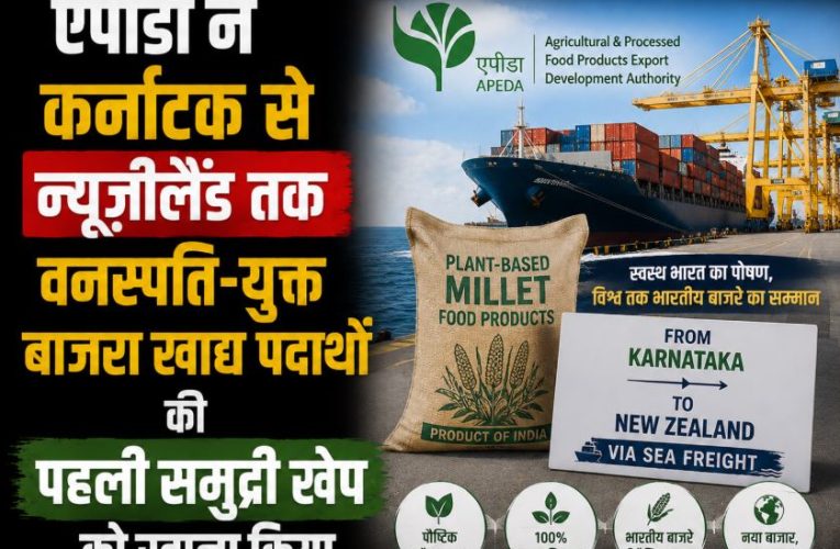 कर्नाटक से न्यूजीलैंड भेजा गया बाजरा, एपीडा की पहल