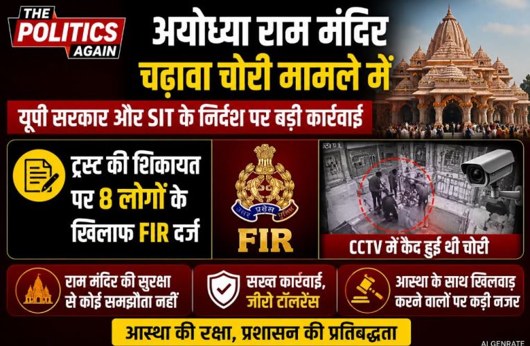राम मंदिर चढ़ावा चोरी: 8 लोगों पर नामजद FIR दर्ज, 6 हिरासत में