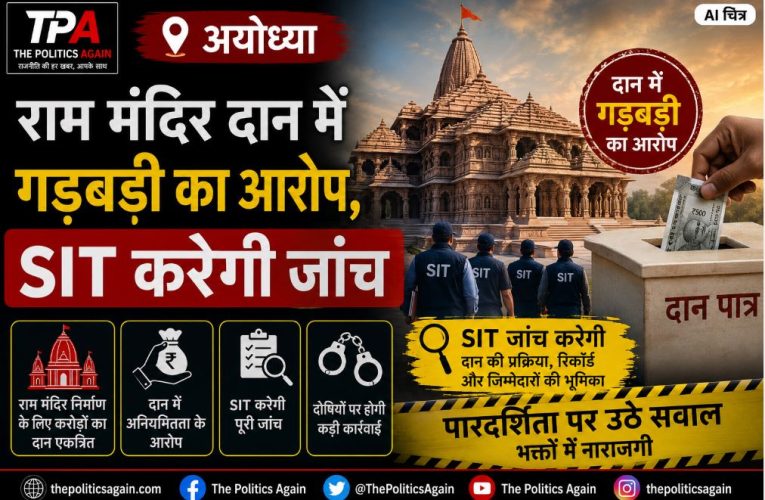 अयोध्या: राम मंदिर दान में गड़बड़ी का आरोप, SIT करेगी जांच