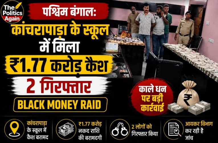 पश्चिम बंगाल: कांचरापाड़ा के स्कूल में मिला ₹1.77 करोड़ कैश, 2 गिरफ्तार