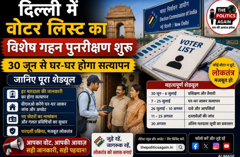 दिल्ली में वोटर लिस्ट सत्यापन आज से शुरू