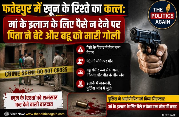 फतेहपुर: कलयुगी पिता ने बेटे को मारी गोली, बहू गंभीर