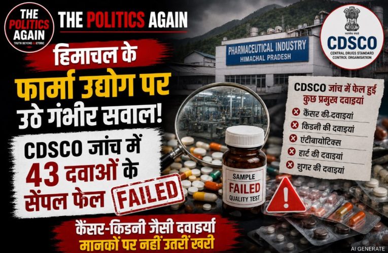 हिमाचल: CDSCO जांच में 43 दवाओं के सैंपल फेल