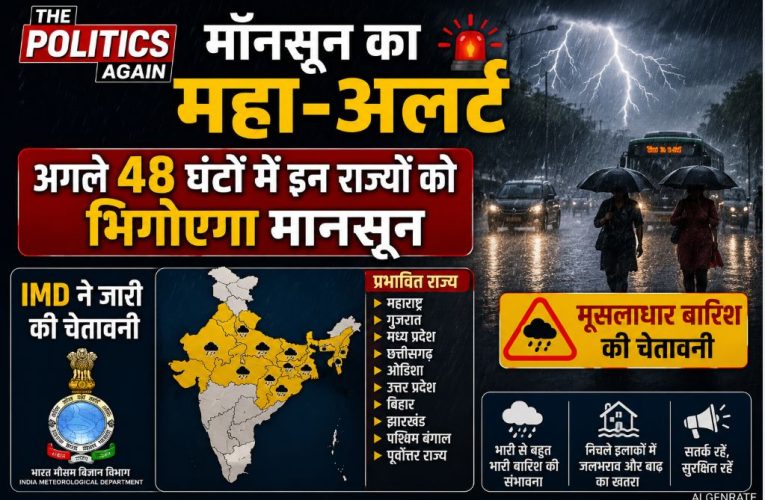 मॉनसून अलर्ट: 48 घंटे में यूपी-बिहार से लेकर गुजरात तक बारिश की चेतावनी