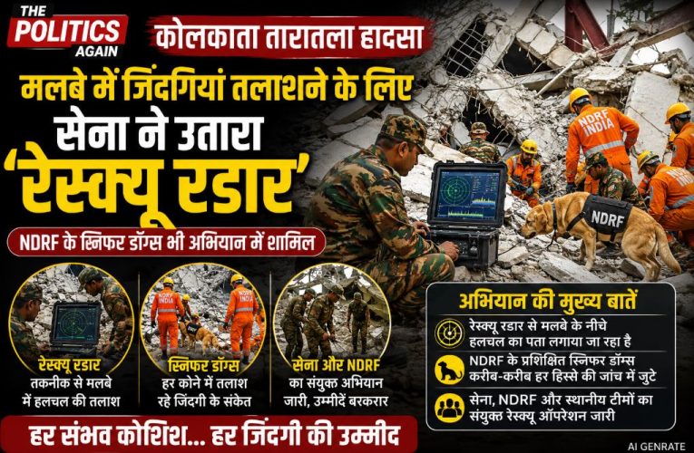कोलकाता तारातला हादसा: सेना ने उतारा ‘रेस्क्यू रडार’