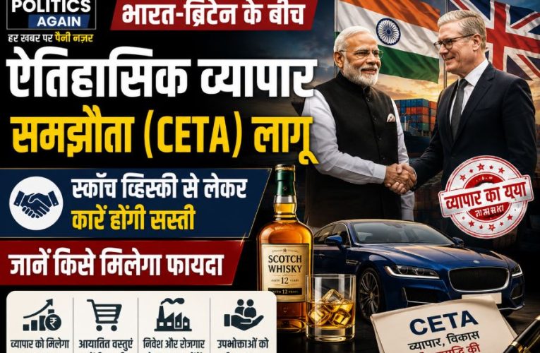 भारत-ब्रिटेन के बीच ऐतिहासिक व्यापार समझौता (CETA) आज से लागू