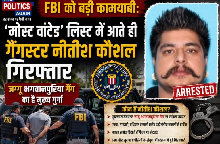 FBI की बड़ी कार्रवाई: जग्गू भगवानपुरिया गैंग का नीतीश कौशल गिरफ्तार
