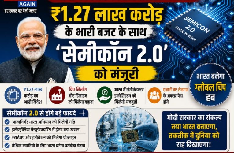 सेमीकॉन 2.0 को मोदी कैबिनेट की मंजूरी: ₹1.27 लाख करोड़ बजट
