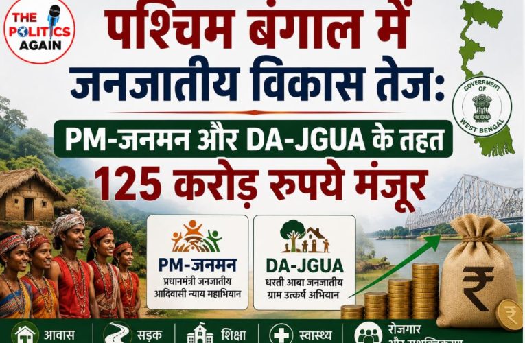 Tribal Affairs Minister sharing progress of PM JANMAN and DA JGUA schemes in West Bengal in Rajya Sabha.
