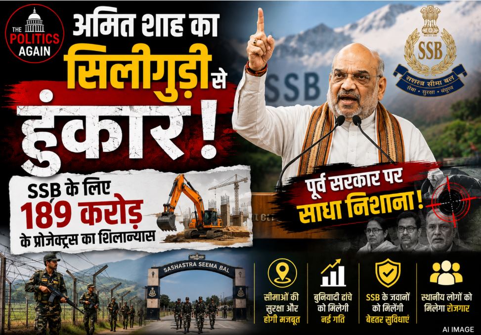 Home Minister Amit Shah addressing SSB jawans after inaugurating projects in Siliguri West Bengal