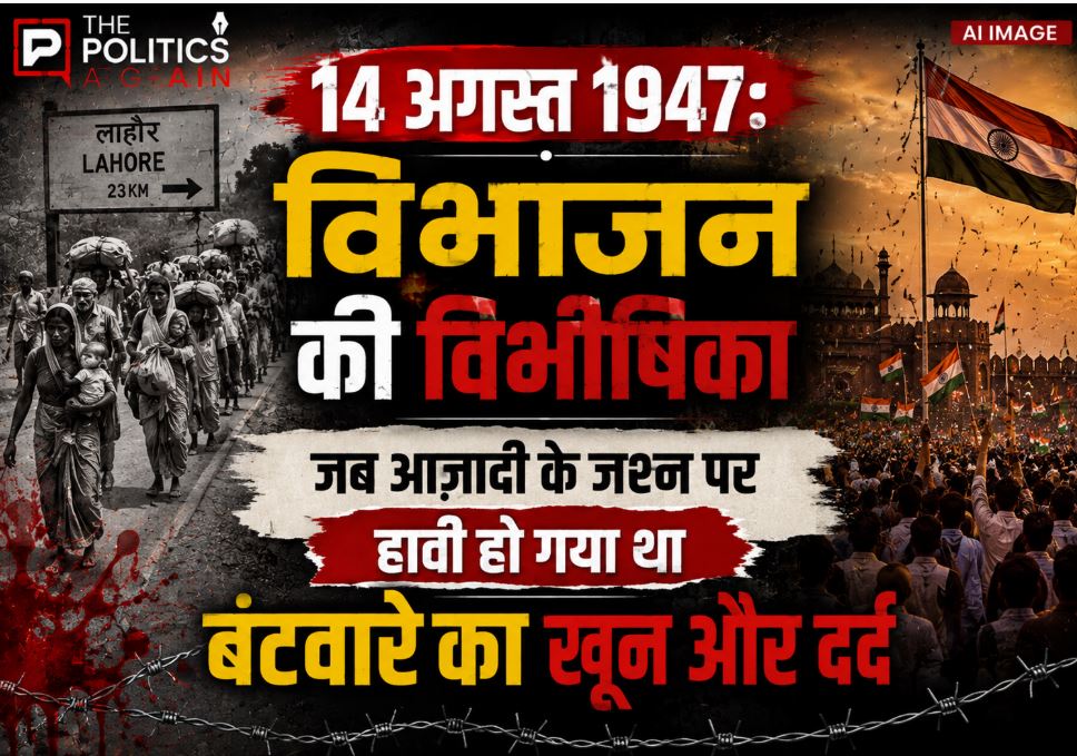Millions of refugees migrating on foot and crowded trains during the 1947 partition of India and Pakistan