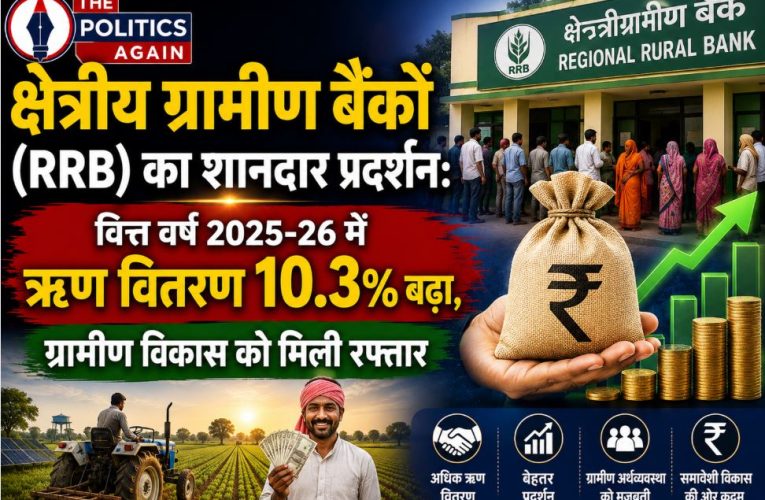 A graphical representation of Regional Rural Banks (RRB) loan growth showcasing agricultural and MSME financial inclusion in FY 2025-26