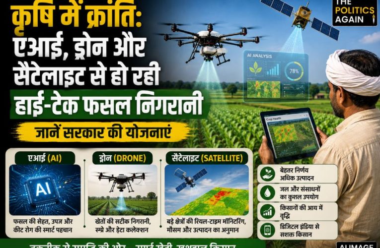 एआई और ड्रोन से बदल रही खेती, सरकार की हाई-टेक फसल निगरानी