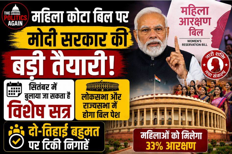 Indian Parliament building symbolizing the upcoming special session for the Women's Quota Bill