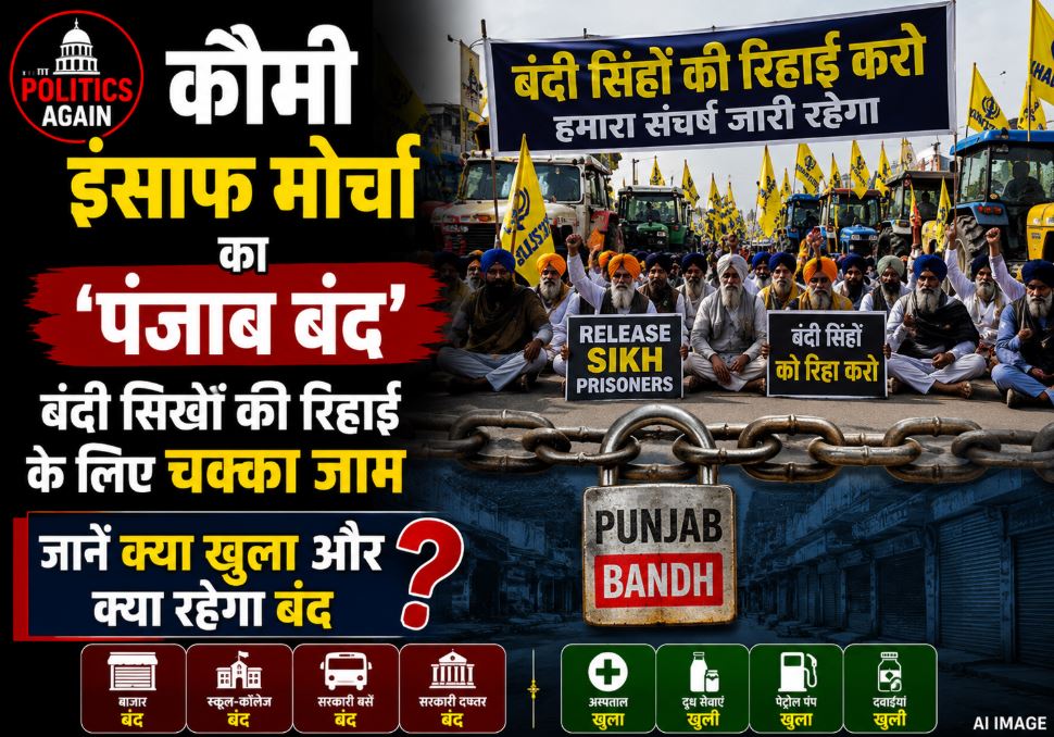 Protesters of Qaumi Insaaf Morcha blocking highway and shops closed during Punjab Bandh today