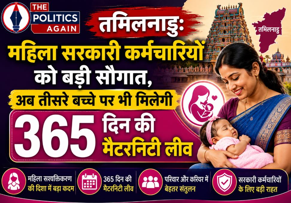 A graphical representation of maternity leave policies for women government employees in Tamil Nadu showing 365 days of leave