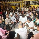 Delhi Police detaining AAP leader Saurabh Bharadwaj and other MLAs during a midnight protest outside Vikaspuri Police Station