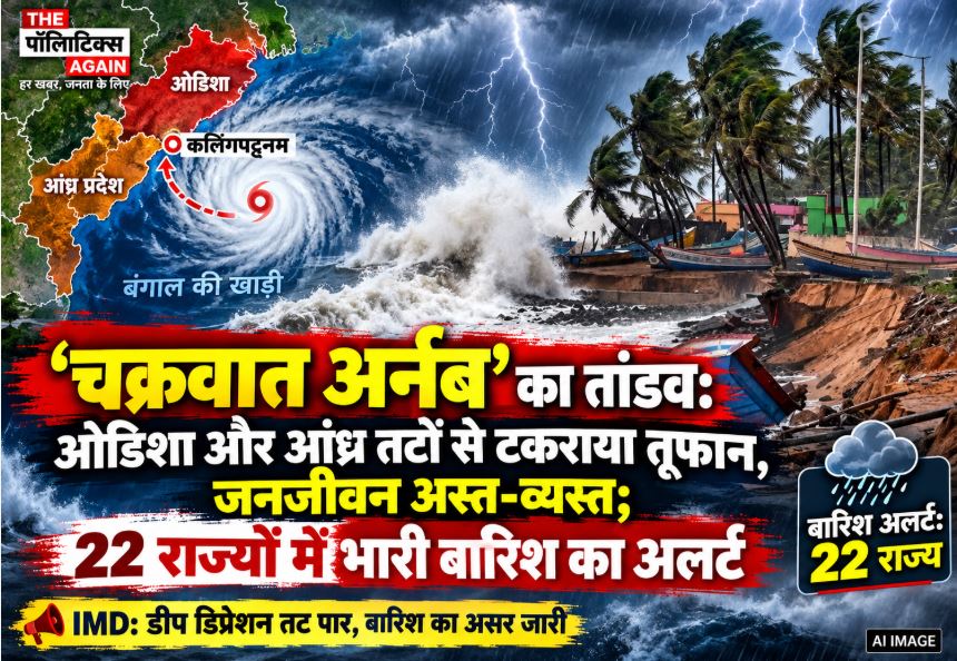 Severe waterlogging and rescue operations in coastal areas of Odisha and Andhra Pradesh during Cyclone Arnab