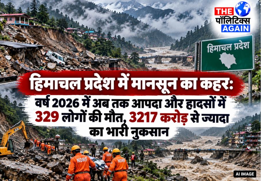 Extensive damage to roads and properties due to landslides and heavy monsoon rains in Himachal Pradesh