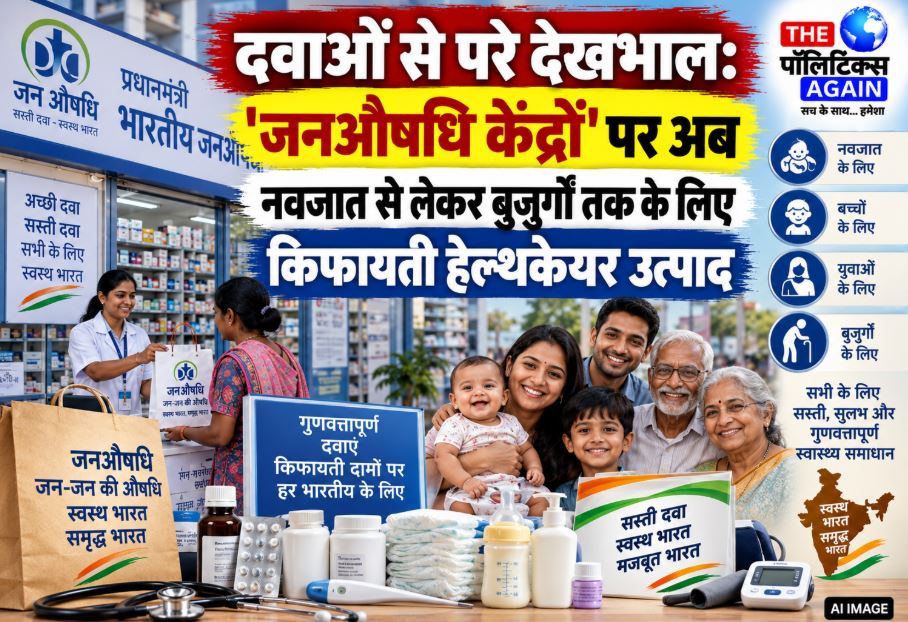 A view of affordable healthcare products like baby diapers and nebulizers available at PM Janaushadhi Kendra
