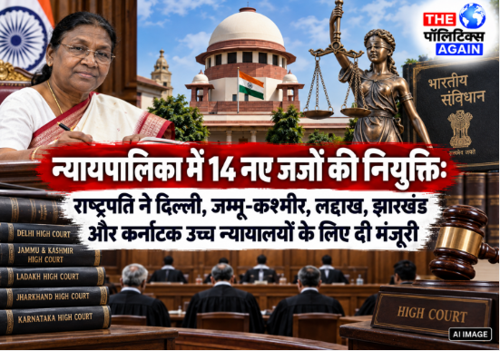 Official announcement of the appointment of 14 new judges in various High Courts across India by the President