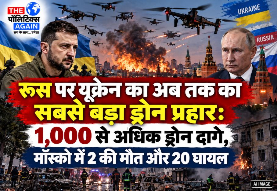 Massive Ukrainian drone attack hitting a residential building and oil refinery in Moscow, Russia