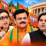 File photos of BJP leaders Smriti Irani, Harish Dwivedi, and Varun Gandhi who are the frontrunners for the upcoming Rajya Sabha elections from Uttar Pradesh