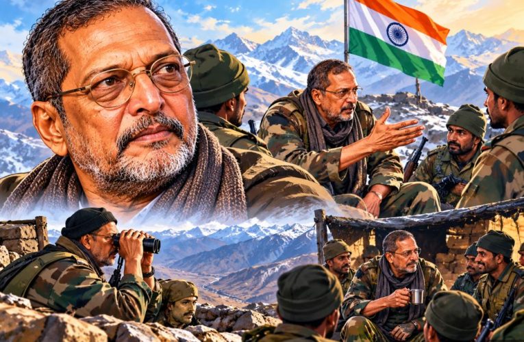 Nana Patekar in Indian army uniform, Kargil war 1999 soldiers LOC, Nana Patekar Prahaar movie look, Indian territorial army officer, Bollywood actor Indian soldier
