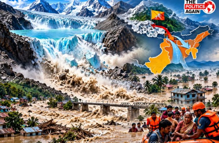 भूटान की शितांफू ग्लेशियर झील फटने (GLOF) के बाद संकोश नदी का बढ़ा जलस्तर, पश्चिम बंगाल और असम में हाई अलर्ट।