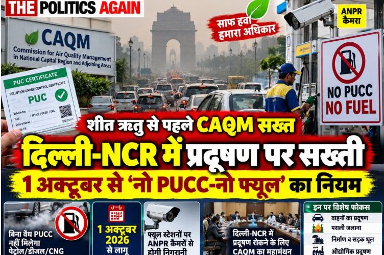 Delhi smog air pollution, CAQM meeting on winter pollution, checking vehicle PUCC at petrol pump, stubble burning in farm fields