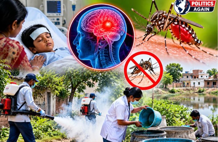 UP health department team village, mosquito breeding check India, vector borne disease awareness, Indian village medical camp, Culex mosquito prevention