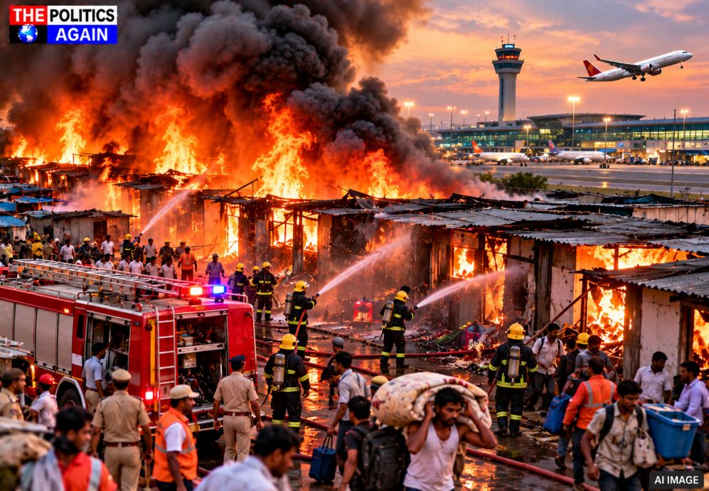 massive fire in building India, fire brigade rescue operation, Lucknow airport building fire, PVC building burning, firefighters extinguishing fire India