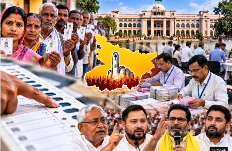 Election officials counting votes for Bihar Legislative Council elections under tight security