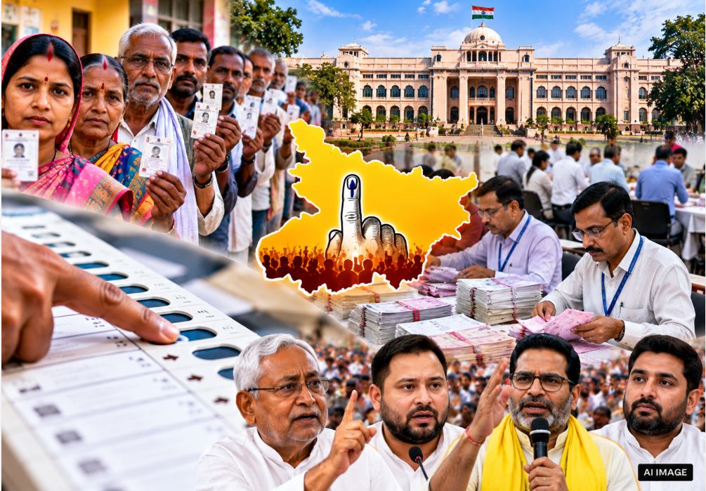 Election officials counting votes for Bihar Legislative Council elections under tight security