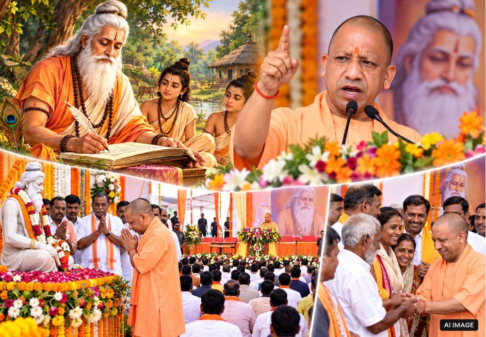 CM Yogi Adityanath issuing a message on the occasion of Maharishi Valmiki Jayanti