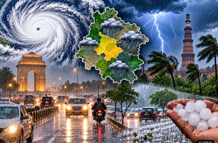दिल्ली-एनसीआर मौसम अपडेट, 29-30 अक्टूबर को बारिश और ओलावृष्टि का अलर्ट, चक्रवात अर्नब का प्रभाव।