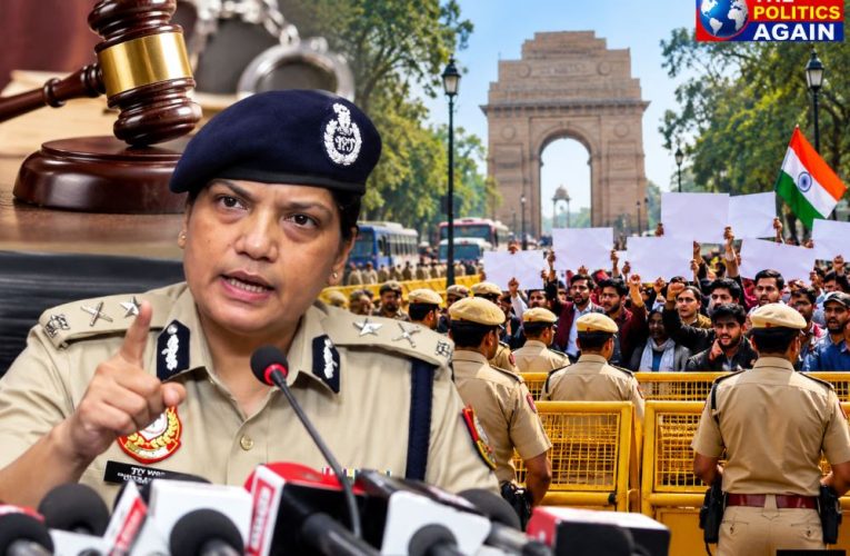 Delhi police press conference, Indian IPS officer briefing media, Delhi police security arrangements protest, Joint CP New Delhi, Indian law enforcement media address